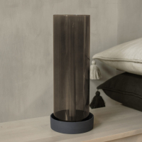 Storm glazen cilinder bruin recht